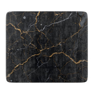 Black Stone med Guld och Silver Veins