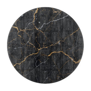 Black Stone med Guld och Silver Veins