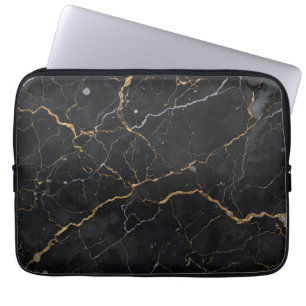 Black Stone med Guld och Silver Veins Laptop Fodral