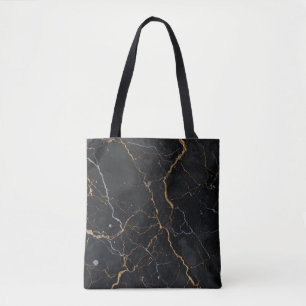Black Stone med Guld och Silver Veins Tygkasse