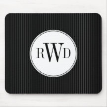Black Streck Monogram Mousepad