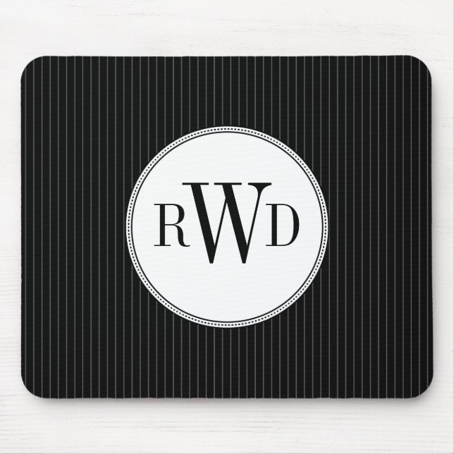 Black Streck Monogram Mousepad Musmatta (Framsidan)