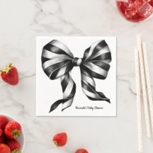 Black Stripe Bow Personlig Preppy Napkin