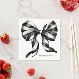 Black Stripe Bow Personlig Preppy Napkin Pappersservett