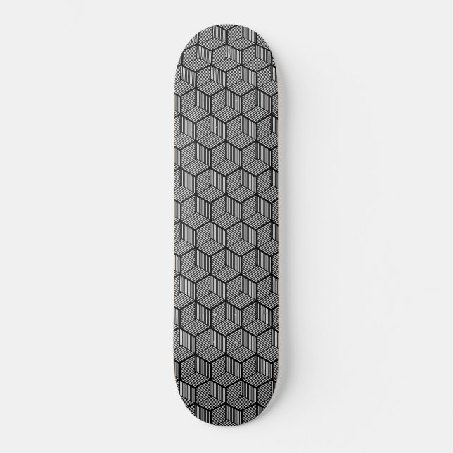 Black Stripe Cubes Mini Skateboard Bräda 18,5 Cm (Framsida)