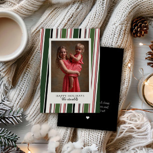 Black Stripe Photo jul and Helgdag Card Julkort