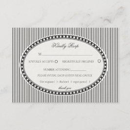Black Striped Harlequin Pattern Wedding RSVP Tilläggskort