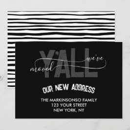 Black Stripes We Moved Y'all Moving Announcement Inbjudningar