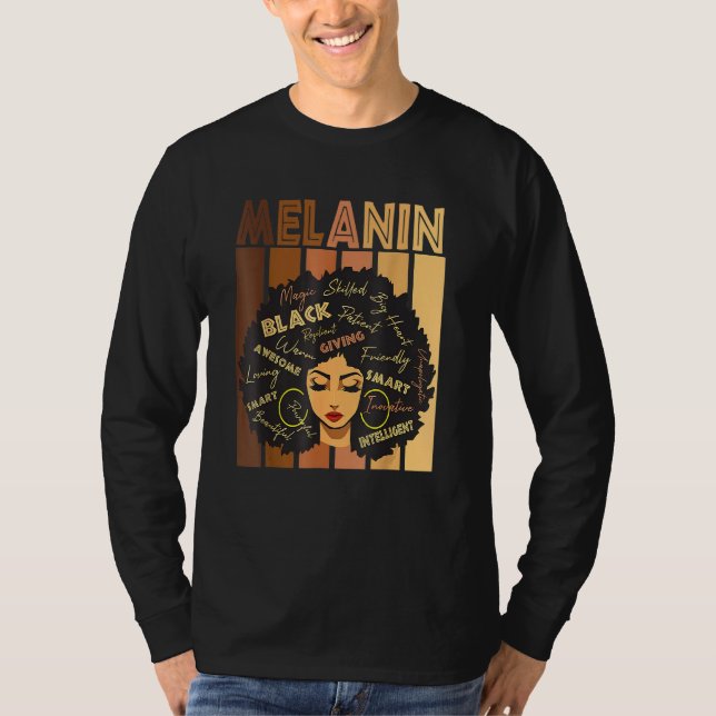 Black Strong Afro Kärlek Melanin African American  T Shirt (Framsida)