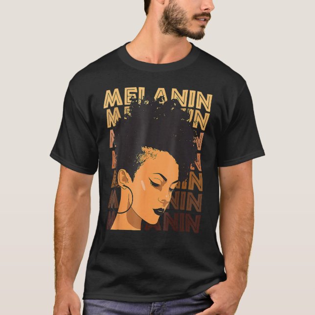 Black Strong Girl Afro Kärlek Melanin African Amer T Shirt (Framsida)