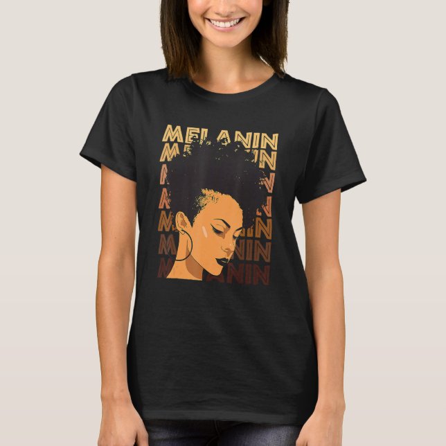 Black Strong Girl Afro Love Melanin African Americ T Shirt (Framsida)