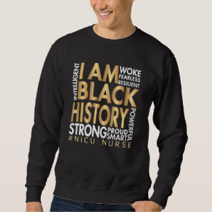 Black Strong Nicu Nurse Afro Melanin African Ameri Lång Ärmad Tröja