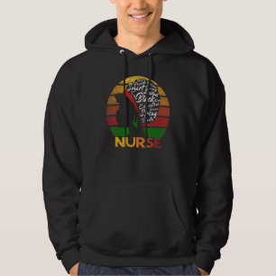 Black Strong Nurse Afro Kärlek Melanin African Ame Hoodie