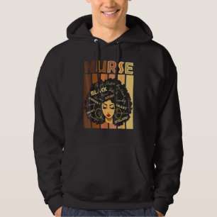 Black Strong Nurse Afro Kärlek Melanin African Ame Hoodie