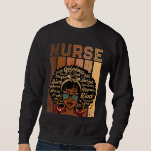 Black Strong Nurse Afro Kärlek Melanin African Ame Lång Ärmad Tröja