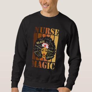 Black Strong Nurse Afro Kärlek Melanin African Ame Lång Ärmad Tröja
