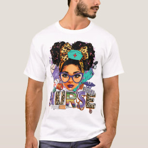 Black Strong Nurse Afro Kärlek Melanin African Ame T Shirt