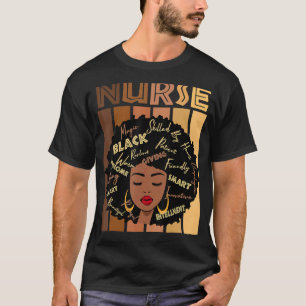 Black Strong Nurse Afro Kärlek Melanin African Ame T Shirt