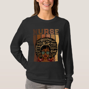 Black Strong Nurse Afro Kärlek Melanin African Ame T Shirt