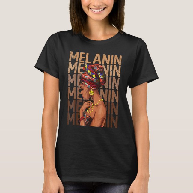 Black Strong Women Afro Love Melanin African Ameri T Shirt (Framsida)