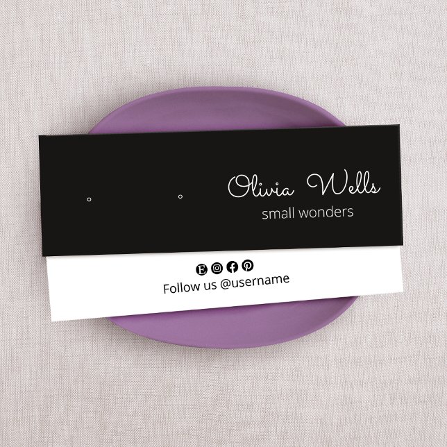 Black Stud Script Earring Holder Litet Visitkort (Skapare uppladdad)