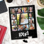 Black Studenten K-12 Photo Collage Modern djärv Pussel<br><div class="desc">Var stolt, gladd och visa den här milstolpen av din favoritgrad. Skapa den här eleganten, enkelt, modernt, personlig high school studenten K - 12 fotosamlingpussel för en keepsaké som du alltid uppskattar. En roligt, en lekfull bild av fet, grafisk, vit typografi, tillsammans med deras namn, klassår, skola och 13 foton...</div>