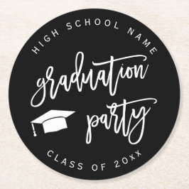 Black Studentfest Class of Underlägg Papper Rund