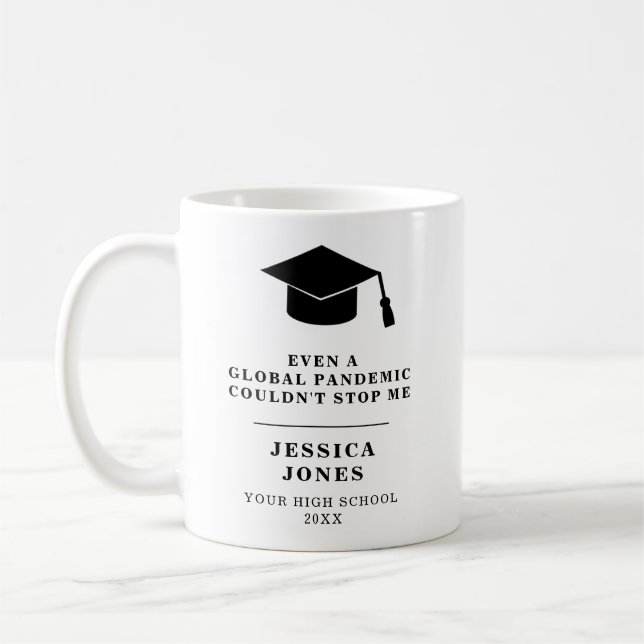 Black Studentmössa Class of 2021 Pandemic Kaffemugg (Vänster)