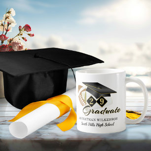 Black Studentmössa Football Personlig Kaffemugg