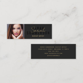 Black Stylish Makeup Artist Beauty Salon Photo Mini Visitkort