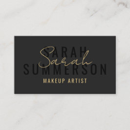 Black Stylish Makeup Artist Beauty Salon Visitkort