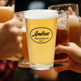 Black Stylized Bröllop Groomsman Glaskopp