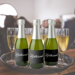 Black Stylized Script Bröllop Bridesmaid