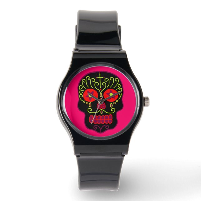 Black Sugar Skull Armbandsur (Framsida)