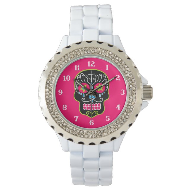 Black Sugar Skull Armbandsur (Framsida)