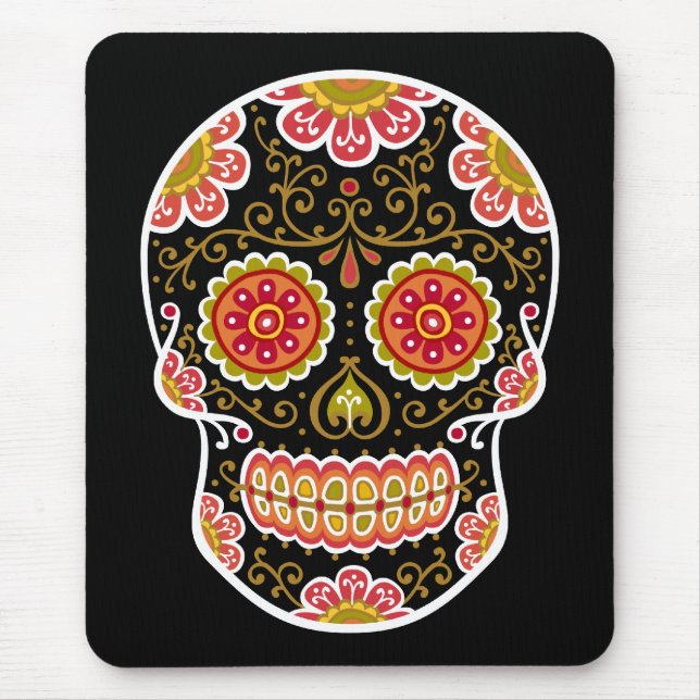 Black Sugar Skull Mouse Pad Musmatta (Framsidan)