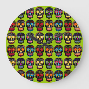 Black Sugar Skull Stor Klocka
