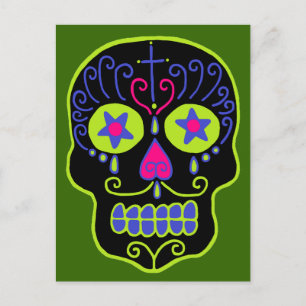 Black Sugar Skull Vykort