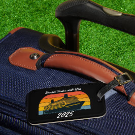 Black SUNSET Cruise med dig Personalize Bagagebricka