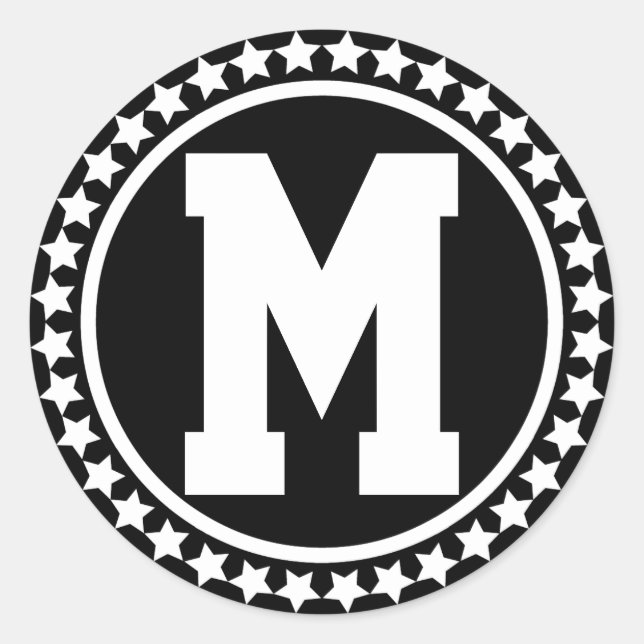 Black Superstar Monogram Runt Klistermärke (Framsida)