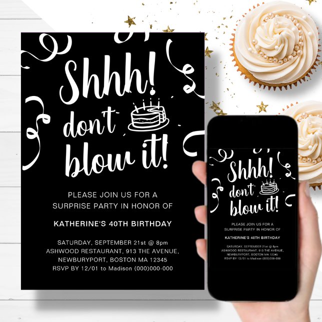 Black Surprise Birthday | Blockera inte inbjudan (Skapare uppladdad)