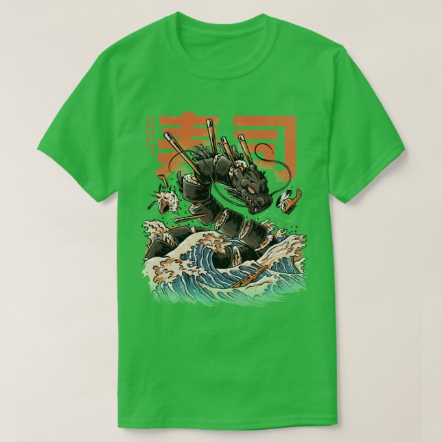 Black Sushi Dragon T Shirt (Design framsida)