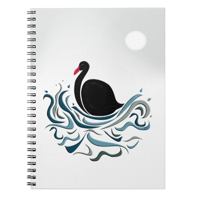 Black Svan Anteckningsbok Med Spiral (Framsidan)