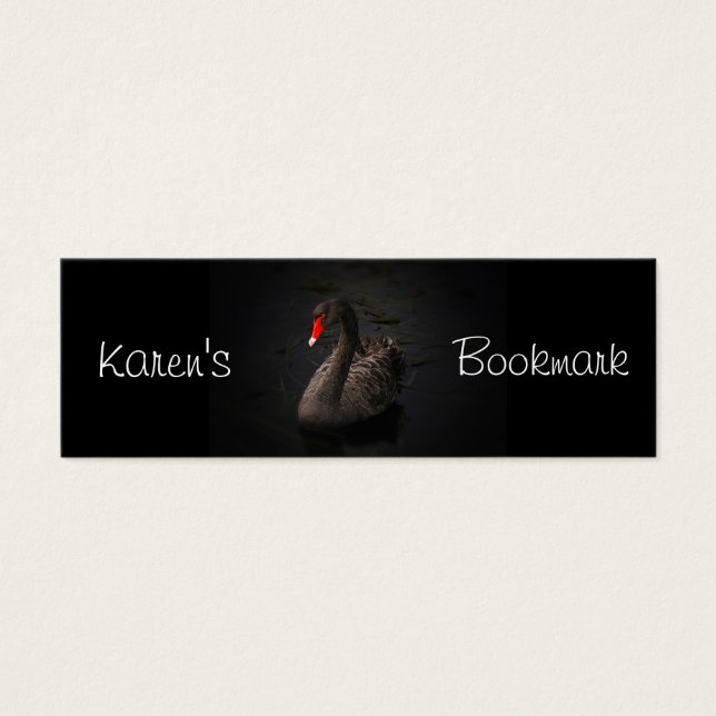 Black Svan Personlig Bookmark Litet Visitkort (Framsidan)