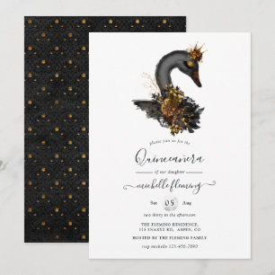 Black Svan Quinceañera-inbjudan Inbjudningar