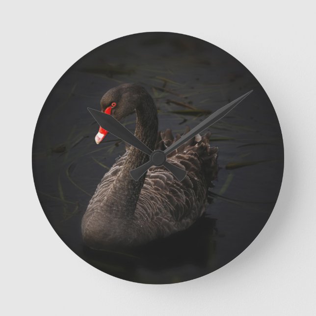 Black Svan Rund Klocka (Framsida)