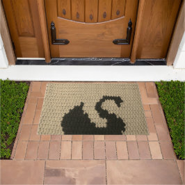 Black Svan Silhouette Natural Crochet Print