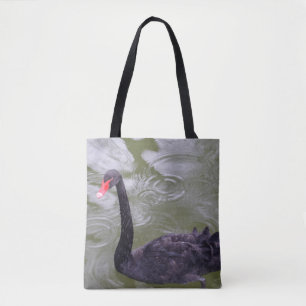 Black Svan Tote Bag Tygkasse