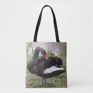 Black Svan Tote Bag Tygkasse