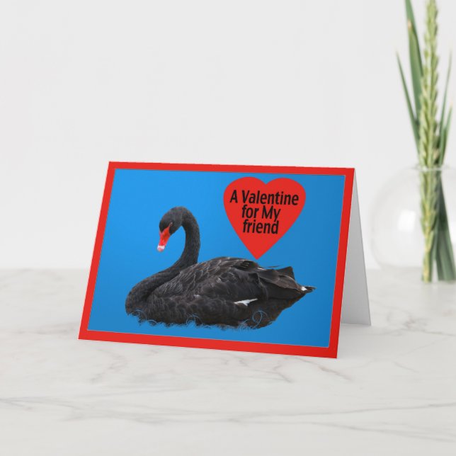 Black Svan Valentine Card för vän Helgkort (Framsida)